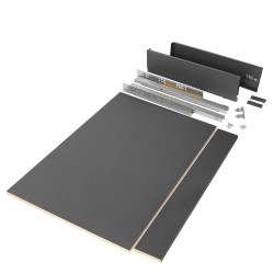 Kit de tiroir pour cuisine et salle de bain Vertex - panneaux inclus, H 93 x M 900, Gris de marque EMUCA, référence: B7223600