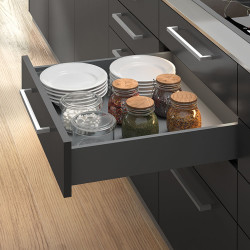 Kit de tiroir pour cuisine et salle de bain Vertex - panneaux inclus, H 93 x M 900, Gris - EMUCA