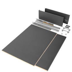 Kit de tiroir pour cuisine et salle de bain Vertex, panneaux inclus, H 178 x M 900, Gris de marque EMUCA, référence: B7223800