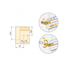 Kit Gola de profil supérieur pour meubles de cuisine, Anodisé mat - EMUCA