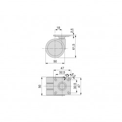 Kit roulettes Bowl 2 avec platine de montage - EMUCA