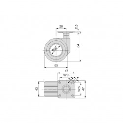 Kit roulettes Hole avec platine de montage - EMUCA