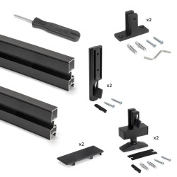 Kit structure modulaire Zero pour ferrures et profils, montage sol et mur, double - EMUCA