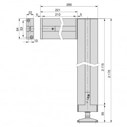 Kit structure modulaire Zero pour ferrures et profils, montage sol et mur, double - EMUCA