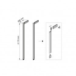 Kit structure modulaire Zero pour ferrures et profils, montage sol et mur, double - EMUCA