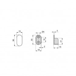 Kit tube de penderie 30x15 mm acier, L 1150 mm, Chromé - EMUCA