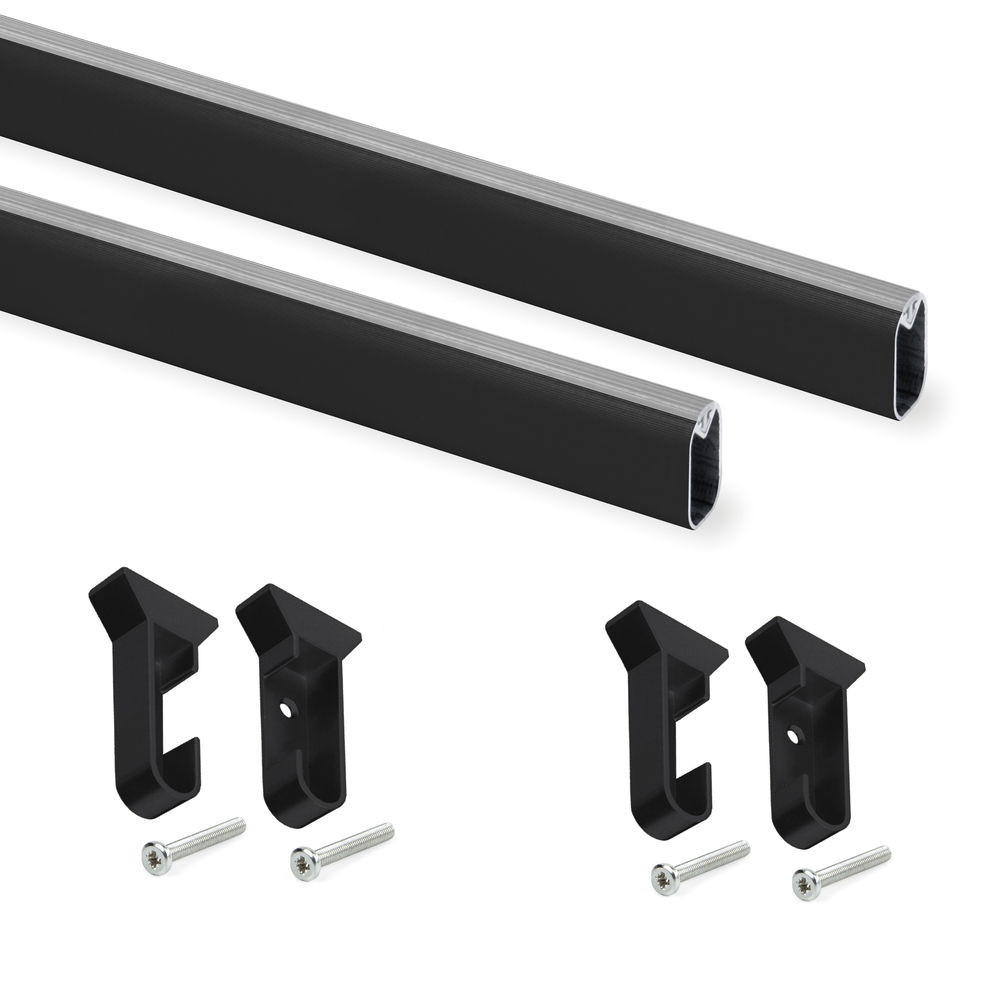 Kit tube de penderie Silk, L 750 mm, Peint en noir