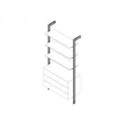 Kit Zero de supports pour étagères en bois et module - EMUCA