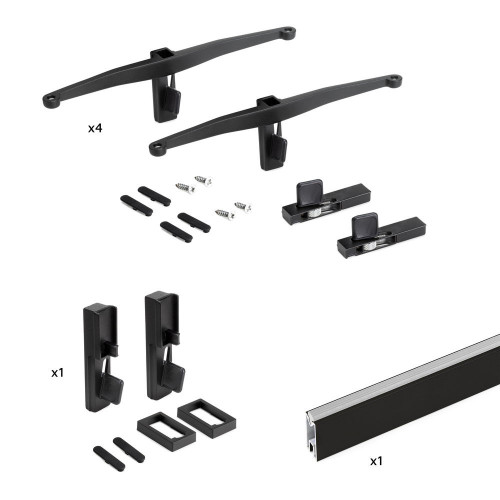 Kit Zero de supports pour étagères en bois et tringle - EMUCA