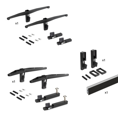 Kit Zero de supports pour étagères en bois, module et tringle - EMUCA