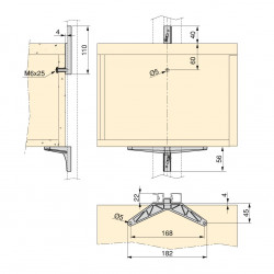 Kit Zero de supports pour étagères en bois, module et tringle - EMUCA