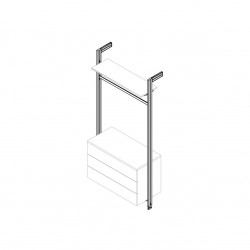 Kit Zero de supports pour étagères en bois, module et tringle - EMUCA