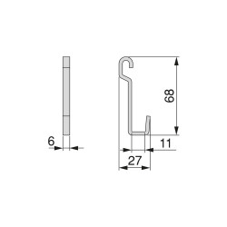 Lot de 5 crochets de suspension de cuisine Titane - EMUCA