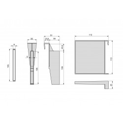 Lot de séparateurs pour l'intérieur des tiroirs Vertex-Concept, Module 600 mm, Gris - EMUCA