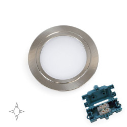 Luminaire LED Mizar pour encastrement, Ø 66 mm, Nickel satiné - EMUCA