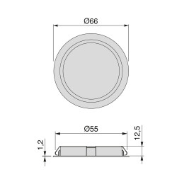 Luminaire LED Mizar pour encastrement, Ø 66 mm, Nickel satiné - EMUCA