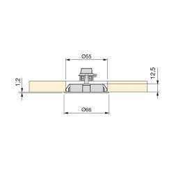Luminaire LED Mizar pour encastrement, Ø 66 mm, Nickel satiné - EMUCA