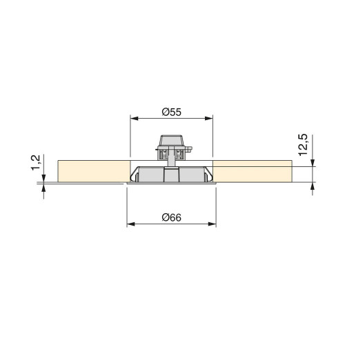 Luminaire LED Mizar pour encastrement, Ø 66 mm, Nickel satiné - EMUCA
