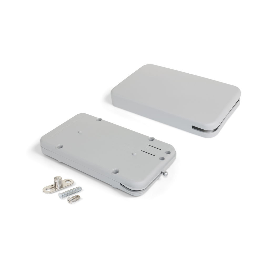 Mécanisme pour portes abattant Miniwinch avec cache, 14 Kg, Plastique gris