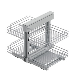 Meuble d'angle articulé Suprastar pour meubles de cuisine, Chromé - EMUCA