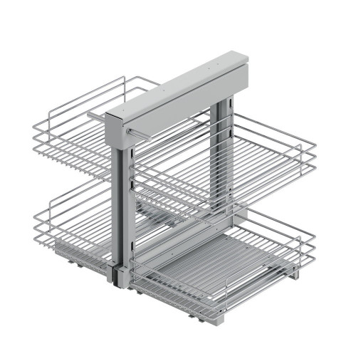 Meuble d'angle articulé Suprastar pour meubles de cuisine, Chromé - EMUCA