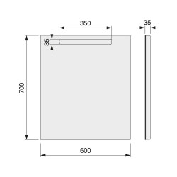 Miroir de salle de bain Pegasus avec éclairage frontal LED (AC 230V 50Hz) - EMUCA