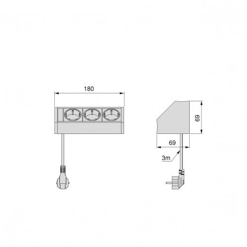 Multiconnecteur en saillie V Dock pour meuble - EMUCA