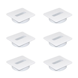 Lot de 6 passes-câble de table Plastwin, Plastique blanc de marque EMUCA, référence: B7235000