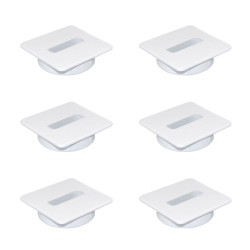 Lot de 6 passes-câble de table Plastwin, Plastique blanc - EMUCA