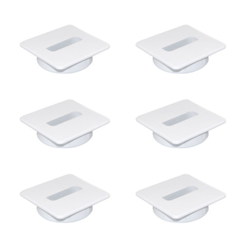 Lot de 6 passes-câble de table Plastwin, Plastique blanc - EMUCA