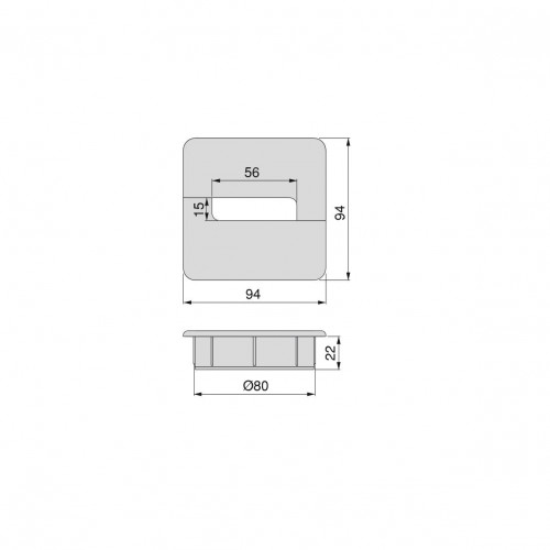 Lot de 6 passes-câble de table Plastwin, Plastique blanc - EMUCA