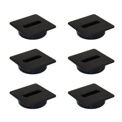 Lot de 6 passes-câble de table Plastwin, Plastique noir - EMUCA