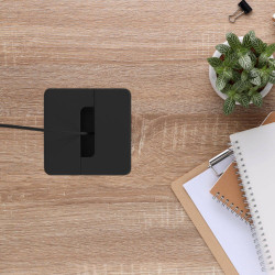 Lot de 6 passes-câble de table Plastwin, Plastique noir - EMUCA