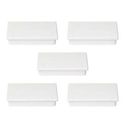 Lot de 5 passes-câbles pour table Plasquare 1, Plastique blanc - EMUCA