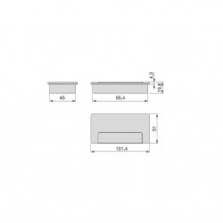 Lot de 5 passes-câbles pour table Plasquare 1, Plastique blanc - EMUCA