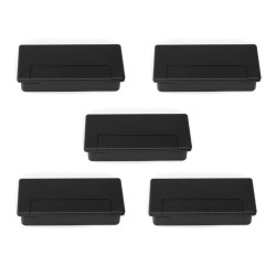 Lot de 5 passes-câbles pour table Plasquare 1, Plastique noir - EMUCA