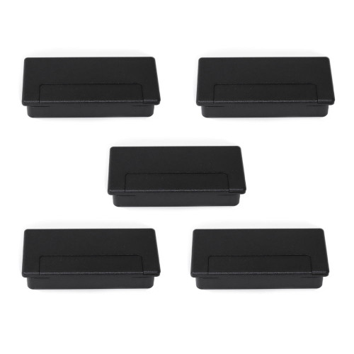 Lot de 5 passes-câbles pour table Plasquare 1, Plastique noir - EMUCA