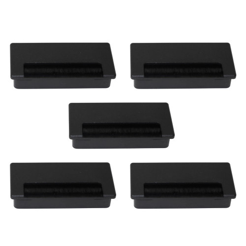 Lot de 5 passes-câbles pour table Plasquare 2, Plastique noir - EMUCA