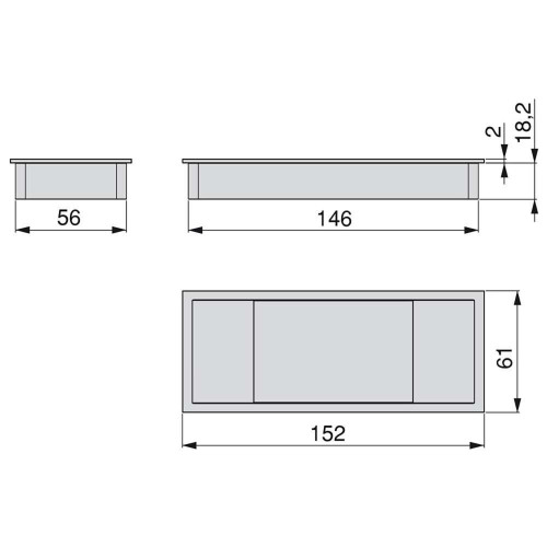 Lot de 5 passes-câbles pour table Plaswire 152, 152 x 61 mm, Peint en blanc - EMUCA