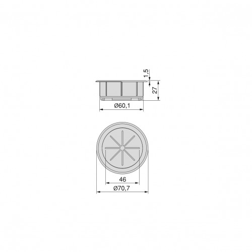 Lot de 10 passes-câbles pour table Roundot - EMUCA