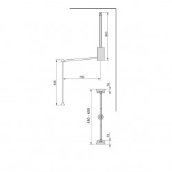 Penderie rabattable pour armoire Hang, 452 - 600 mm, Peint en noir - EMUCA