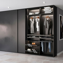 Penderie rabattable pour armoire Hang, 602 - 830 mm, Peint en noir - EMUCA