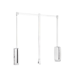 Penderie rabattable pour armoire Sling, 452 - 600 mm, Plastique blanc - EMUCA