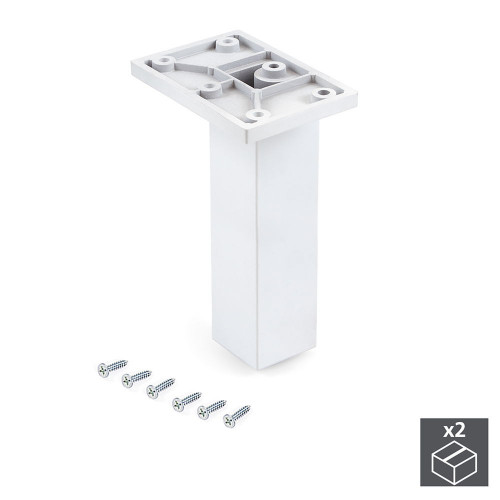 Pied pour meubles Smartfeet 1, réglable, Plastique, H 140 mm Central, Peint en blanc - EMUCA