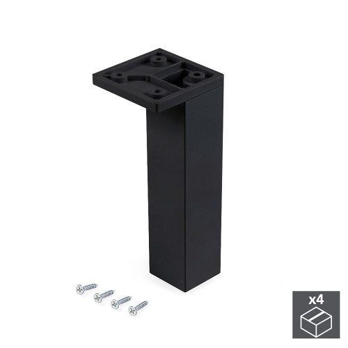 Pied pour meubles Smartfeet 1, réglable, Plastique, H 140 mm Coin, Peint en noir - EMUCA