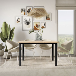 Pieds carrés et cadre de table, 50x50mm, 1.150 x 750 mm, Peint en noir - EMUCA