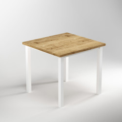 Pieds carrés et cadre de table, 50x50mm, 750 x 750 mm, Peint en blanc - EMUCA