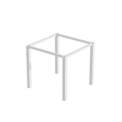 Pieds carrés et cadre de table, 50x50mm, 750 x 750 mm, Peint en blanc - EMUCA