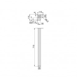 Pieds carrés pour table, 50x50mm, Peint en blanc - EMUCA