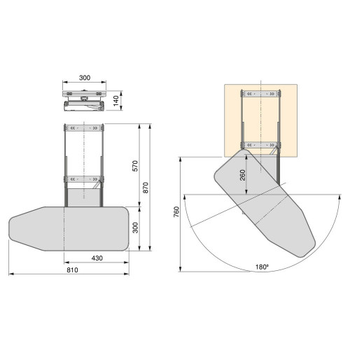 Planche à repasser pliable Iron 180º pour meuble - EMUCA